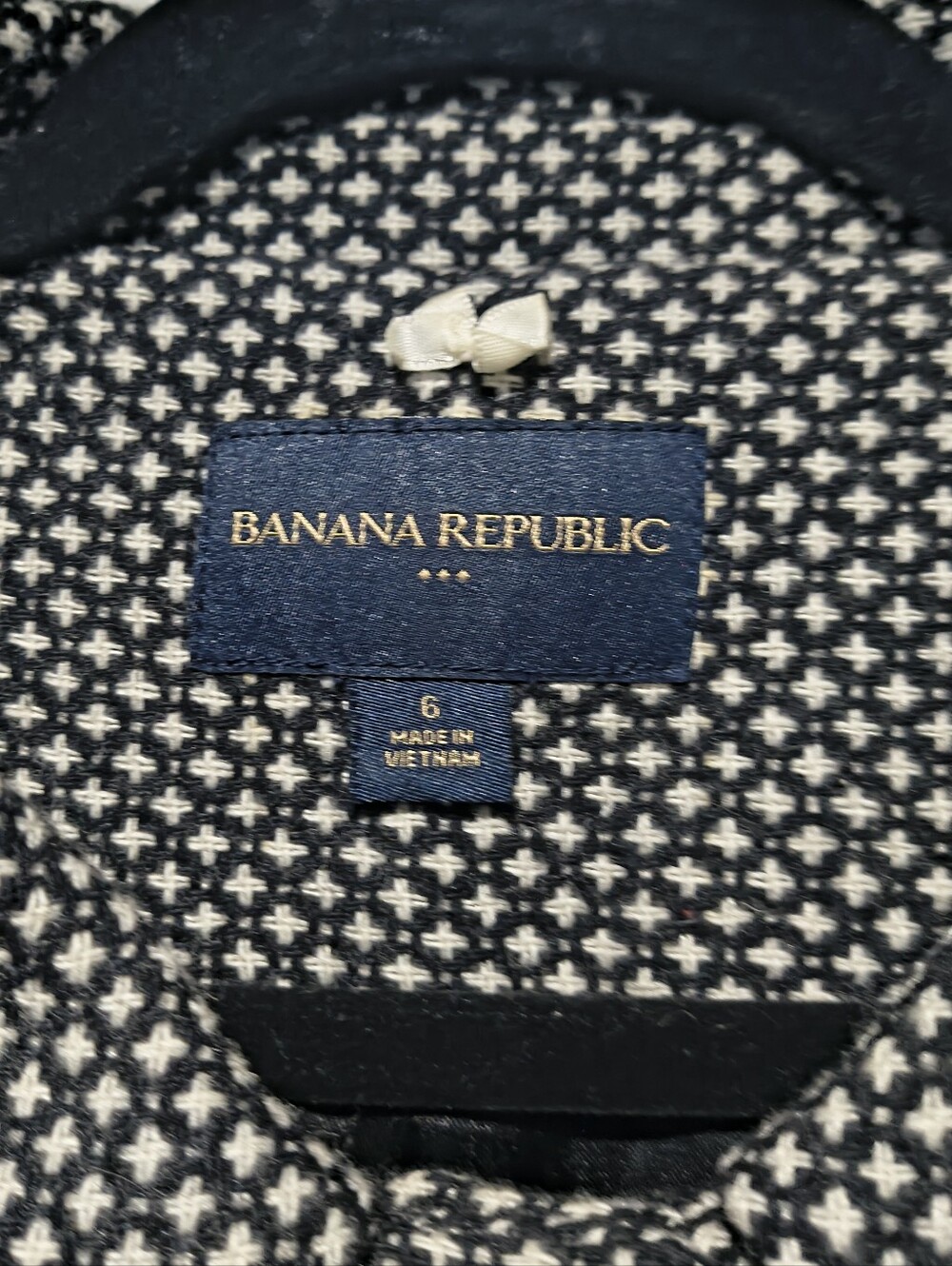 Banana Republic Wool Blend Tweed Skirt Suit Set Micro Dot Cropped Blazer Size 6 - Picture 2 of 16